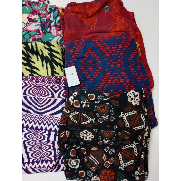 Lularoe Womens Colorful Mixed Ethnic Designs Pull-On Leggings One Size Lot Of 6 - Picture 4 of 7